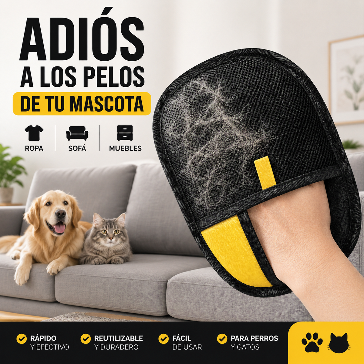 GUANTE CEPILLO QUITA PELOS