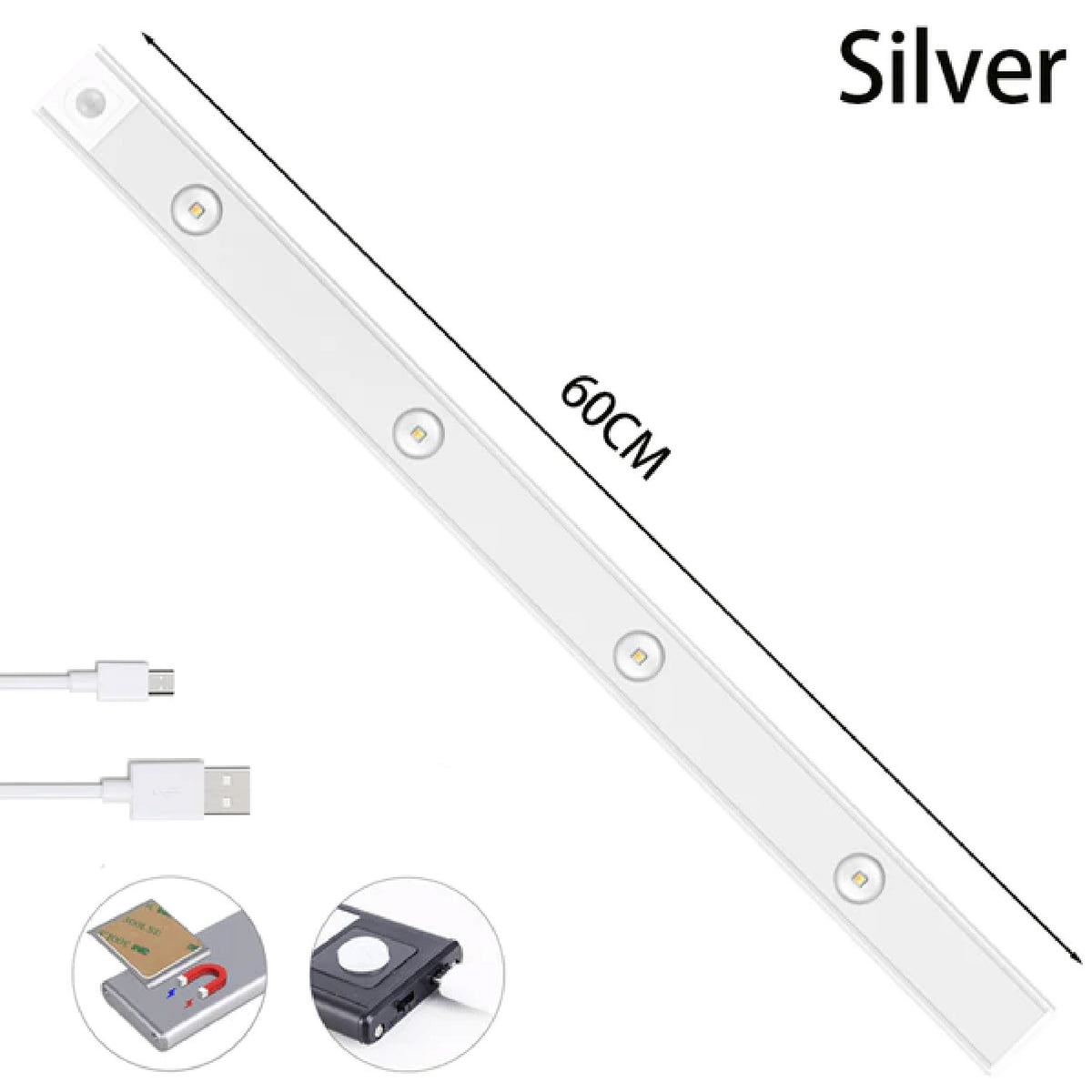 LAMPARA LUZ LED BARRA CON SENSOR 60 CM